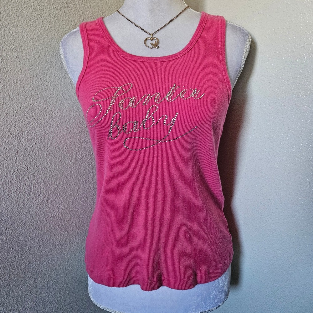 Victoria's Secret Sexy Little Things Pink Rhinestone Tank Top - Picture 2 of 6